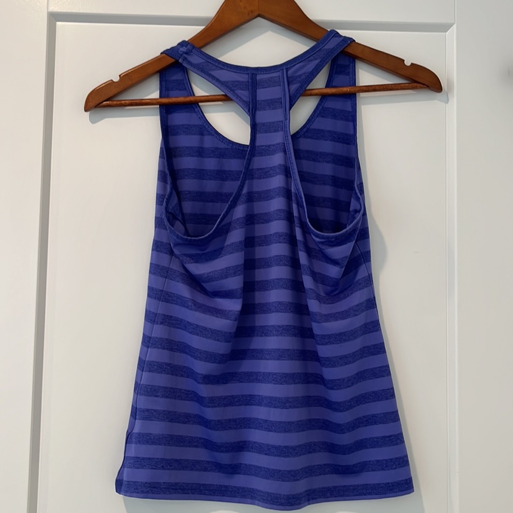 New Balance Purple Striped Racer Back Tank - Picture 3 of 4